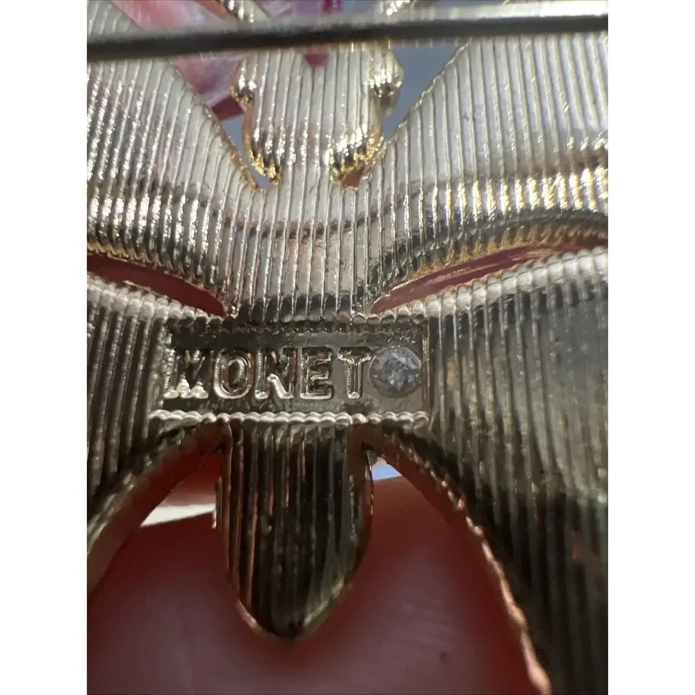 Vintage Monet Rhinestone Butterfly Brooch in the Original Box - Picture 6 of 7